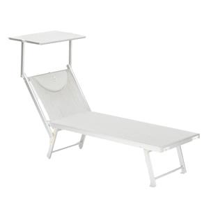 LETTINO PRO CM.186X61X40H C/PARASOLE BIANCO